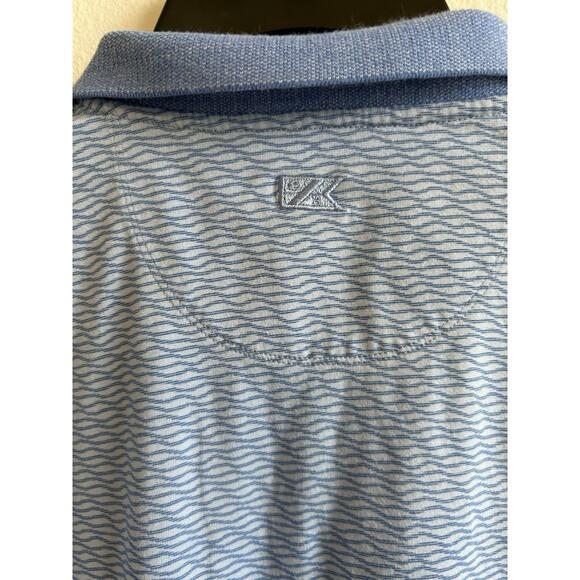 Cutter & Buck Mens XXL McDonalds Logo Polo Shirt Blue Striped LPGA Preppy VTG - Picture 4 of 9